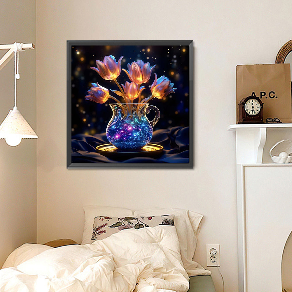 Luminous Flowers - Full Round Drill Diamond Painting 30*30CM