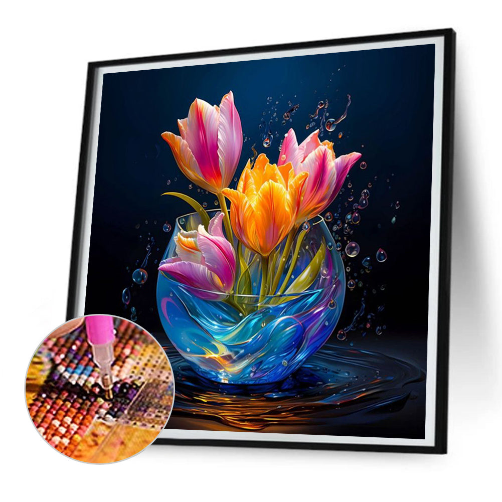 Luminous Flowers - Full Round Drill Diamond Painting 30*30CM