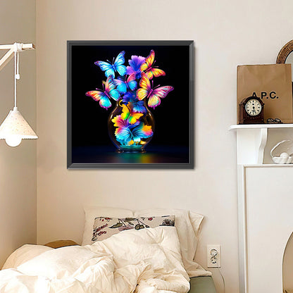 Luminous Butterflies - Full Round Drill Diamond Painting 30*30CM
