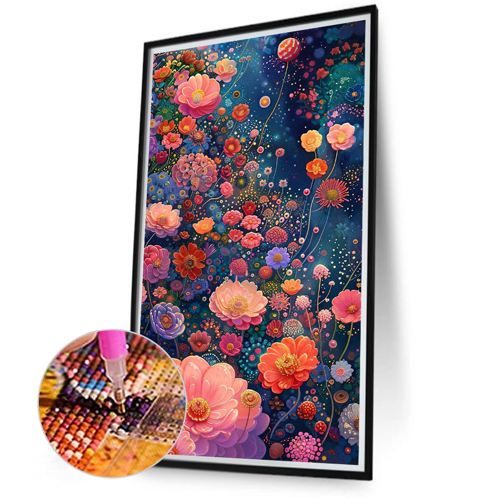 Flowers Bloom - Full Round Drill Diamond Painting 40*70CM
