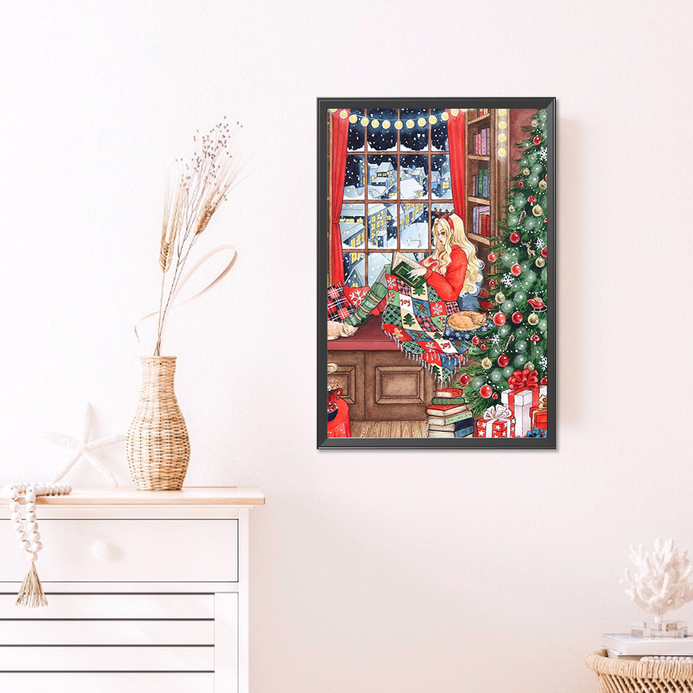 Christmas Girl - Full AB Round Drill Diamond Painting 40*60CM