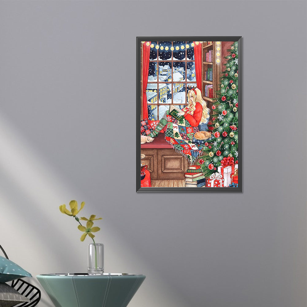 Christmas Girl - Full AB Round Drill Diamond Painting 40*60CM