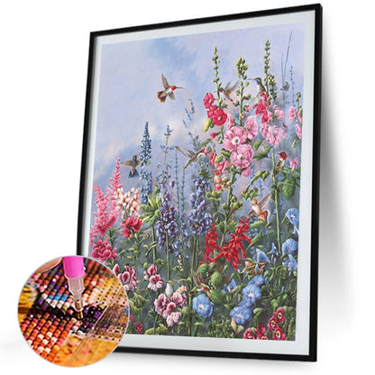Birds Among Flowers - Full Square Drill Diamond Painting 40*50CM