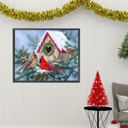 Winter Cardinal - Full Square Drill Diamond Painting 50*40CM