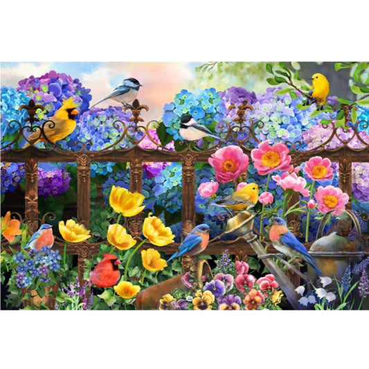 Birds On Fence - Full Square Drill Diamond Painting 60*40CM