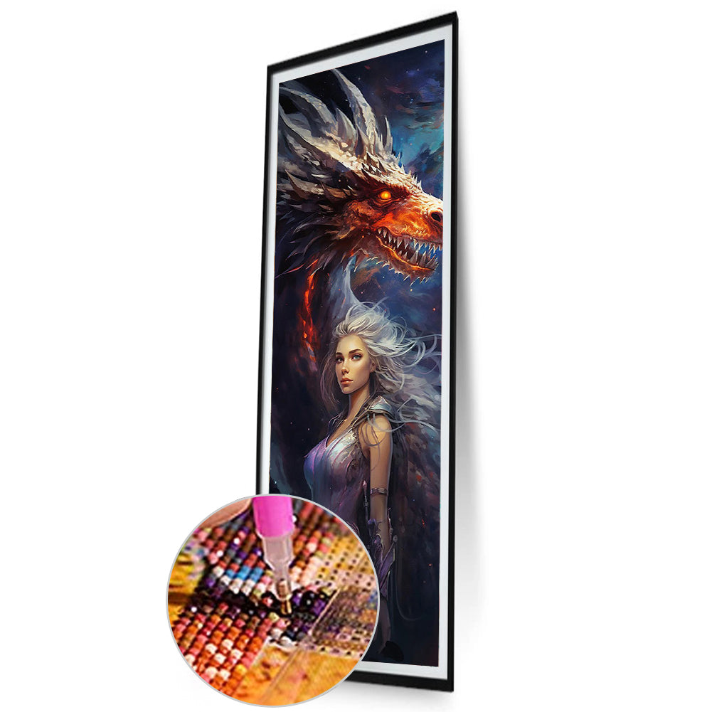Dragon And Girl - Full Round Drill Diamond Painting 30*90CM