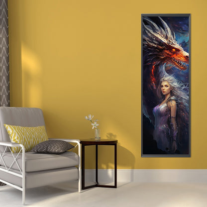 Dragon And Girl - Full Round Drill Diamond Painting 30*90CM