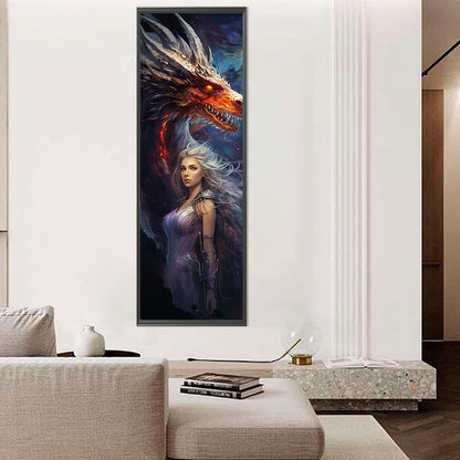 Dragon And Girl - Full Round Drill Diamond Painting 30*90CM