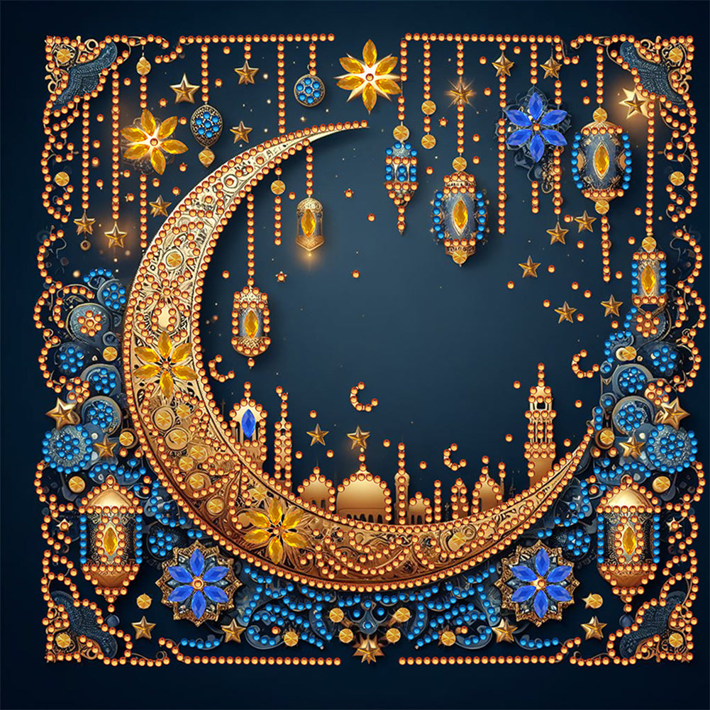 Late Night Crescent - Special Shaped Drill Diamond Painting 30*30CM