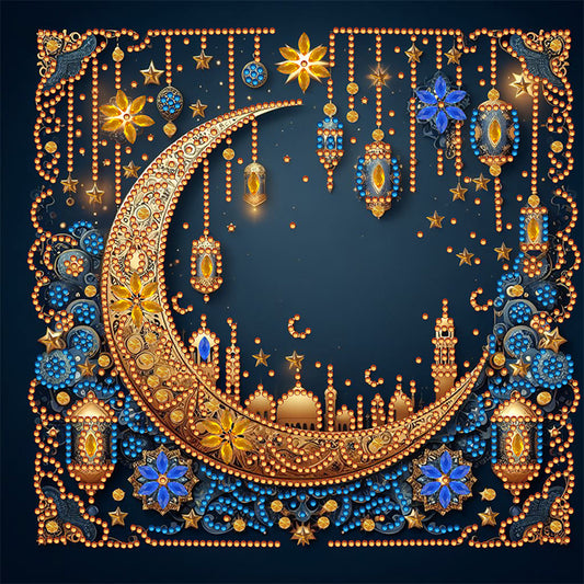 Late Night Crescent - Special Shaped Drill Diamond Painting 30*30CM
