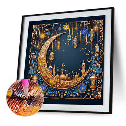 Late Night Crescent - Special Shaped Drill Diamond Painting 30*30CM