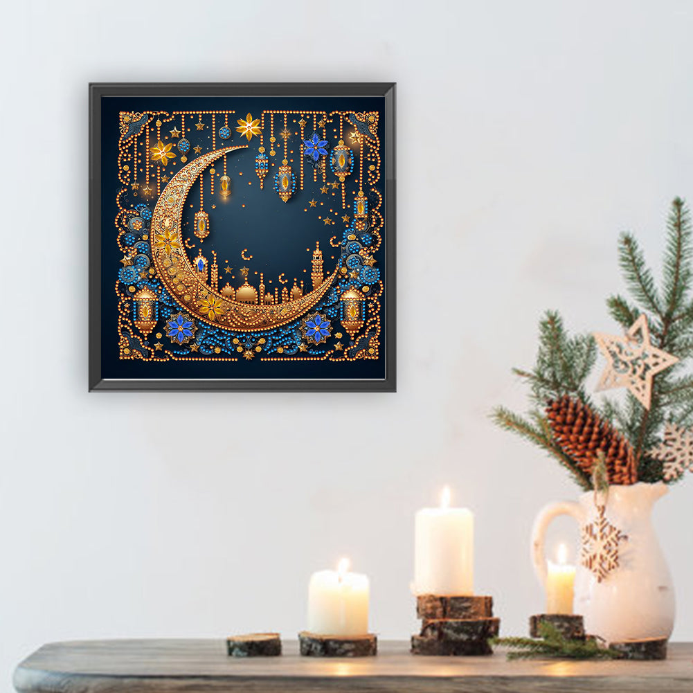 Late Night Crescent - Special Shaped Drill Diamond Painting 30*30CM