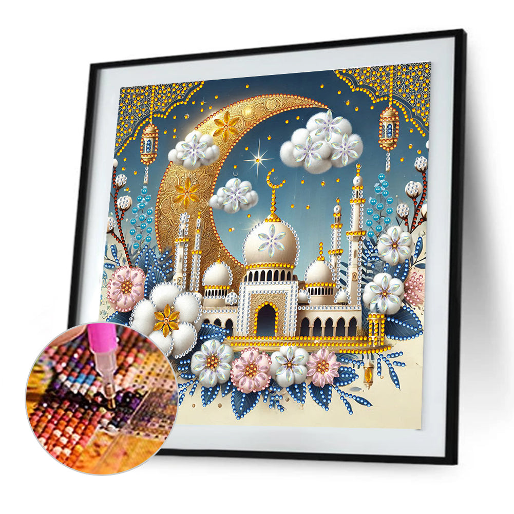 Flower Castle - Special Shaped Drill Diamond Painting 30*30CM