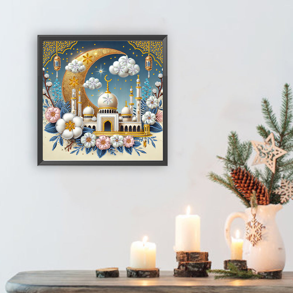 Flower Castle - Special Shaped Drill Diamond Painting 30*30CM