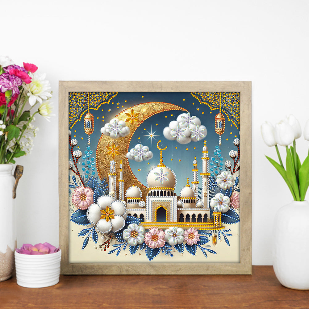 Flower Castle - Special Shaped Drill Diamond Painting 30*30CM