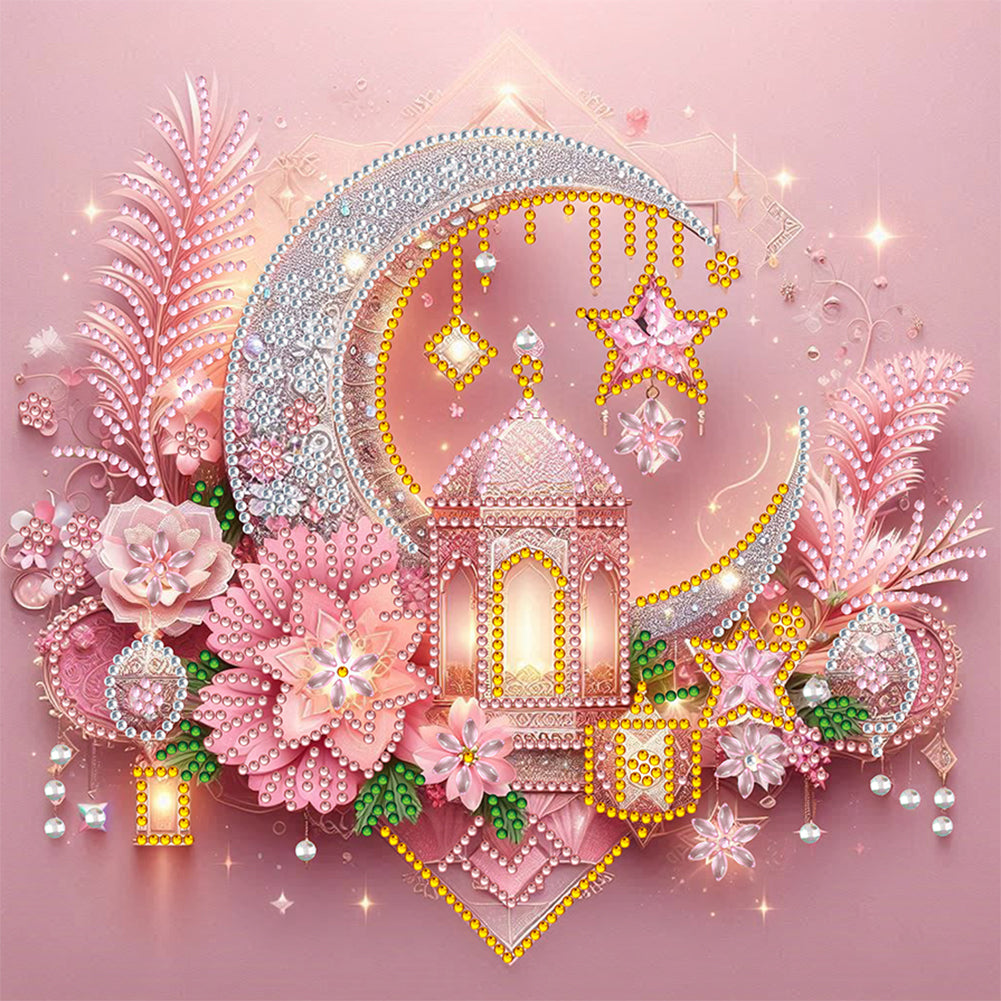 Light Feather Crescent - Special Shaped Drill Diamond Painting 30*30CM