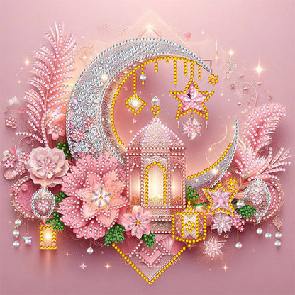 Light Feather Crescent - Special Shaped Drill Diamond Painting 30*30CM