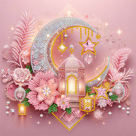 Light Feather Crescent - Special Shaped Drill Diamond Painting 30*30CM