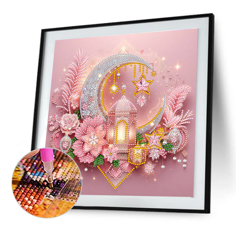 Light Feather Crescent - Special Shaped Drill Diamond Painting 30*30CM
