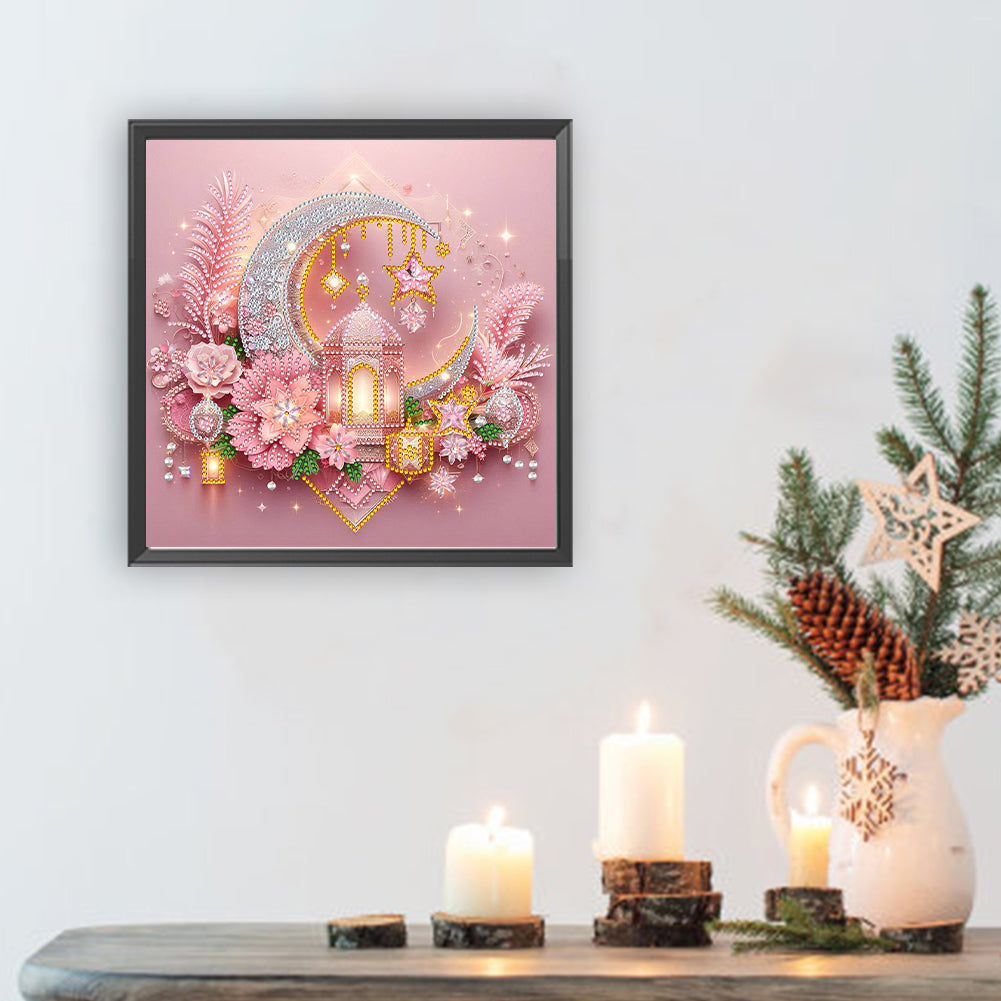 Light Feather Crescent - Special Shaped Drill Diamond Painting 30*30CM