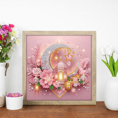 Light Feather Crescent - Special Shaped Drill Diamond Painting 30*30CM