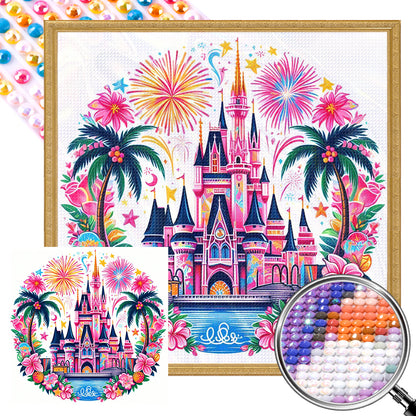 Disney Fireworks Castle - Full AB Round Drill Diamond Painting 40*40CM