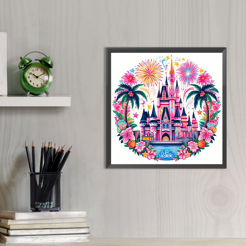 Disney Fireworks Castle - Full AB Round Drill Diamond Painting 40*40CM
