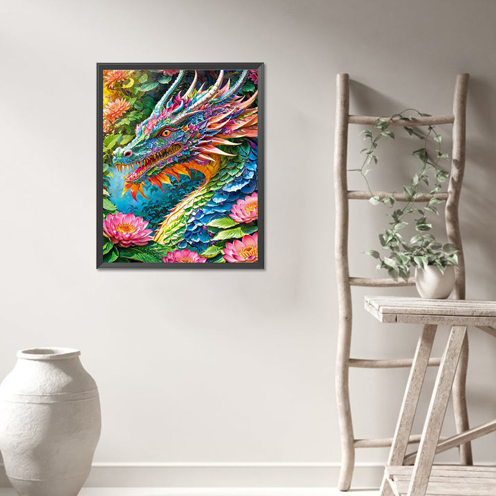 Flowers And Dragons - Full AB Round Drill Diamond Painting 40*50CM