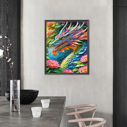 Flowers And Dragons - Full AB Round Drill Diamond Painting 40*50CM