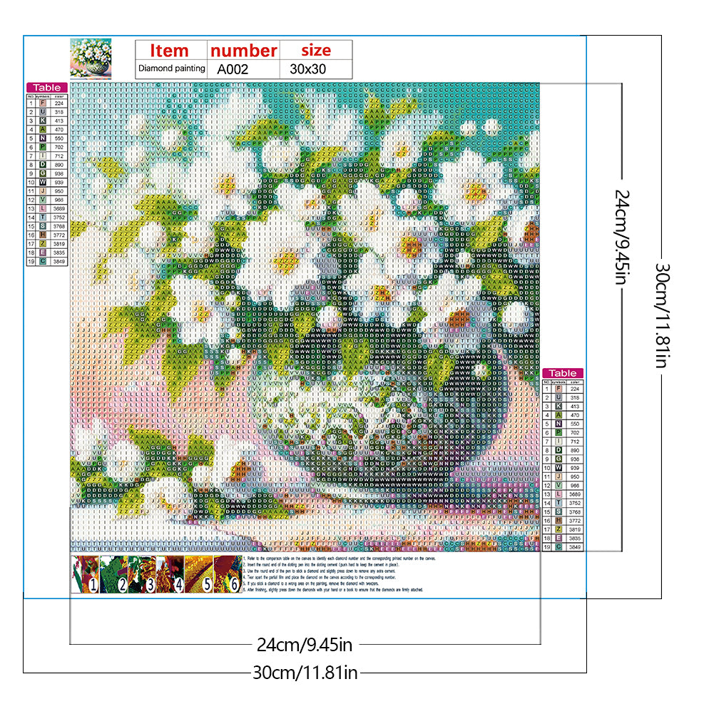 Gardenia - Full Round Drill Diamond Painting 30*30CM