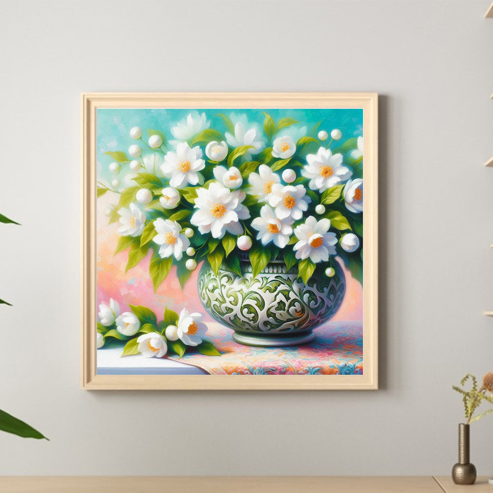 Gardenia - Full Round Drill Diamond Painting 30*30CM