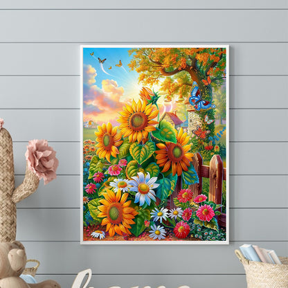 Sunflower - Full Round Drill Diamond Painting 30*40CM