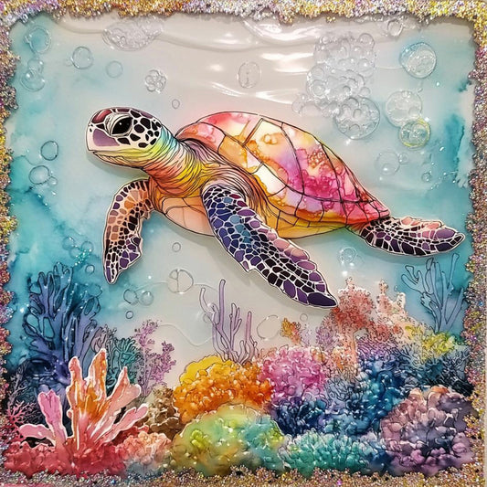 Sea Turtle - Full Round Drill Diamond Painting 40*40CM