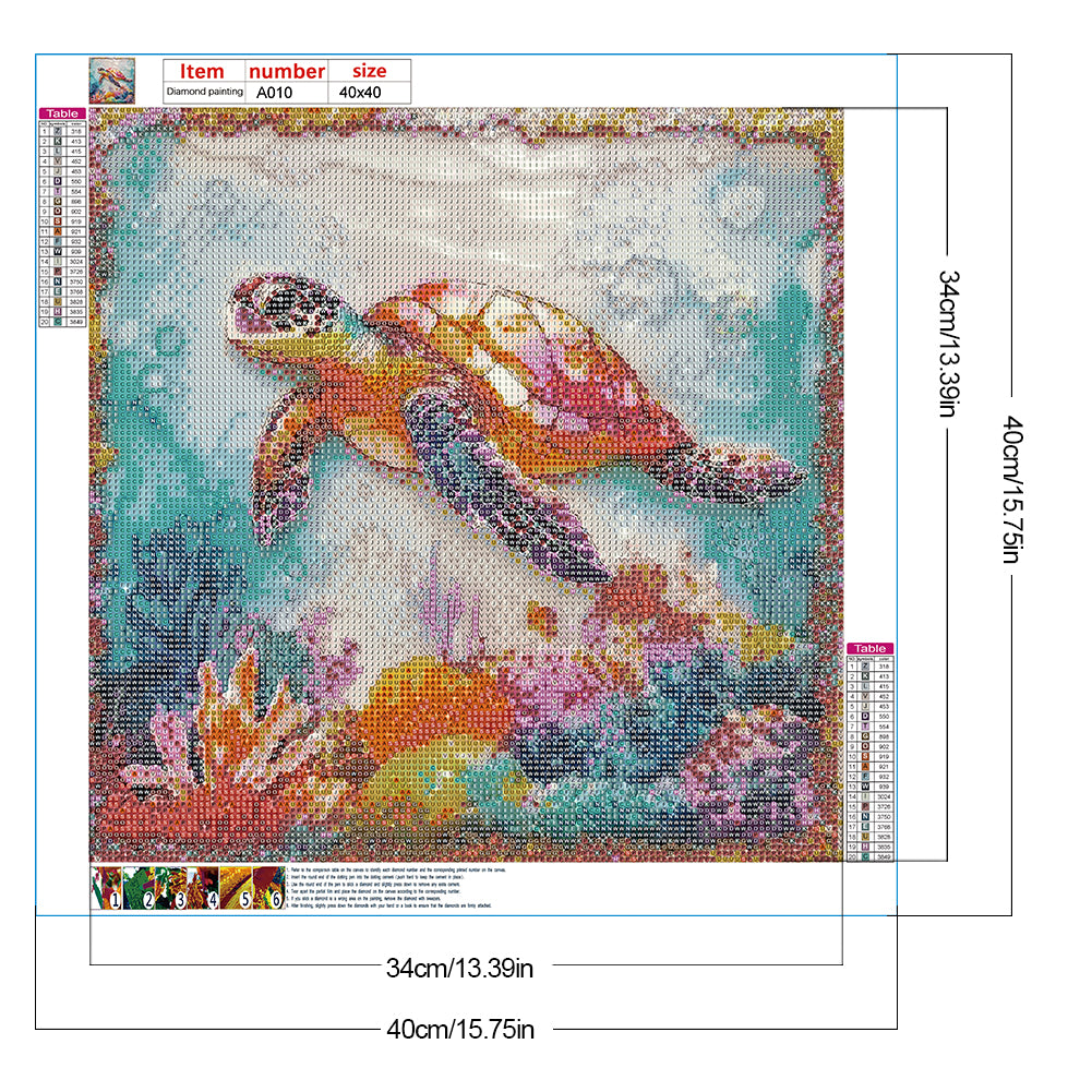 Sea Turtle - Full Round Drill Diamond Painting 40*40CM