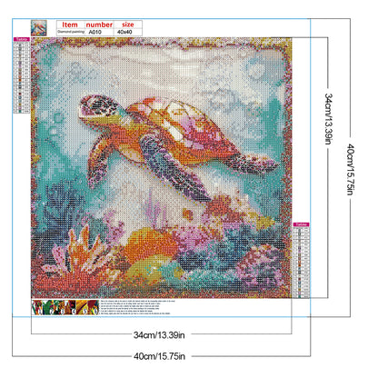 Sea Turtle - Full Round Drill Diamond Painting 40*40CM