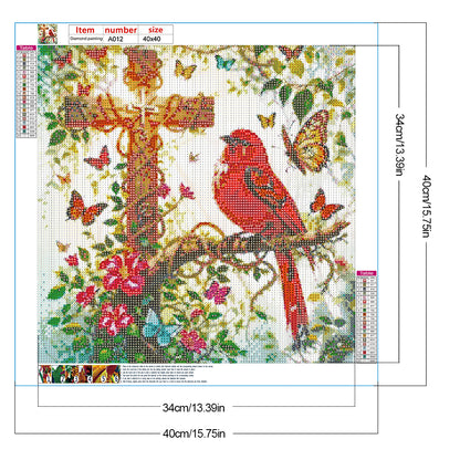 Cross Cardinal - Full Round Drill Diamond Painting 40*40CM