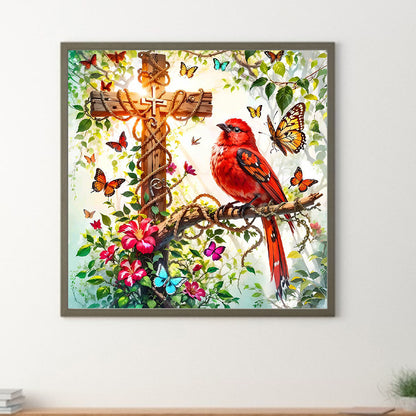 Cross Cardinal - Full Round Drill Diamond Painting 40*40CM