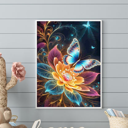Fluorescent Butterfly - Full Round Drill Diamond Painting 30*40CM
