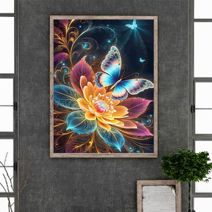 Fluorescent Butterfly - Full Round Drill Diamond Painting 30*40CM