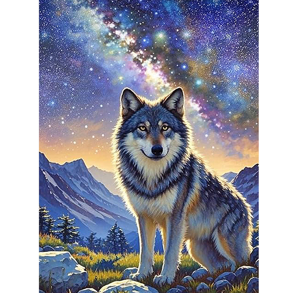 Galaxy Wolf - Full Round Drill Diamond Painting 30*40CM