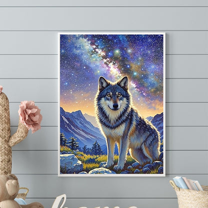 Galaxy Wolf - Full Round Drill Diamond Painting 30*40CM