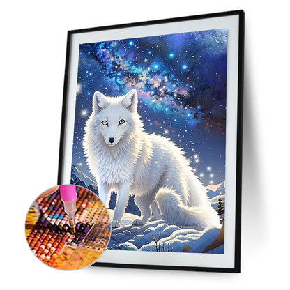 Galaxy White Wolf - Full Round Drill Diamond Painting 30*40CM