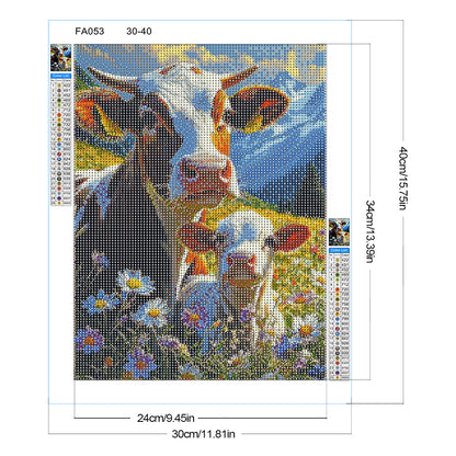 Cow - Full Round Drill Diamond Painting 30*40CM