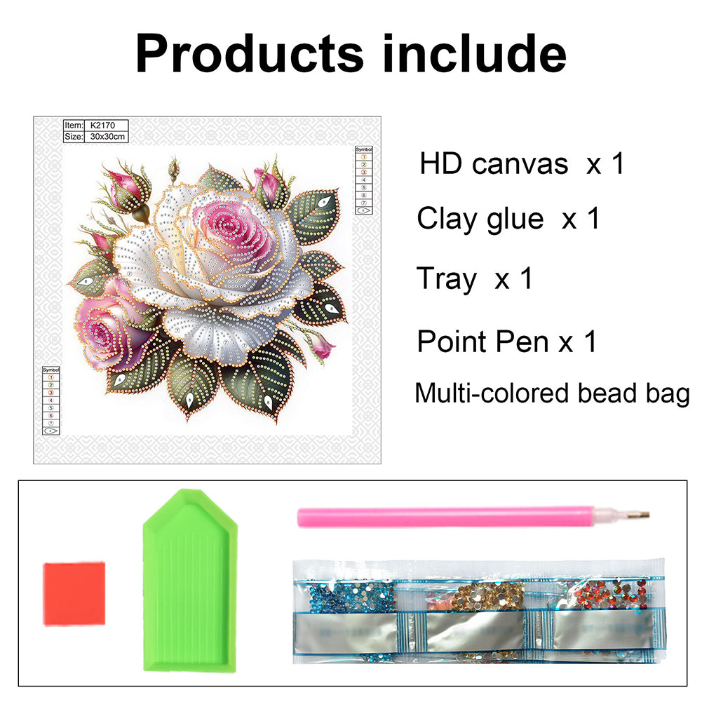 Flower - Special Shaped Drill Diamond Painting 30*30CM