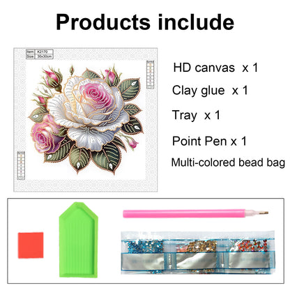 Flower - Special Shaped Drill Diamond Painting 30*30CM