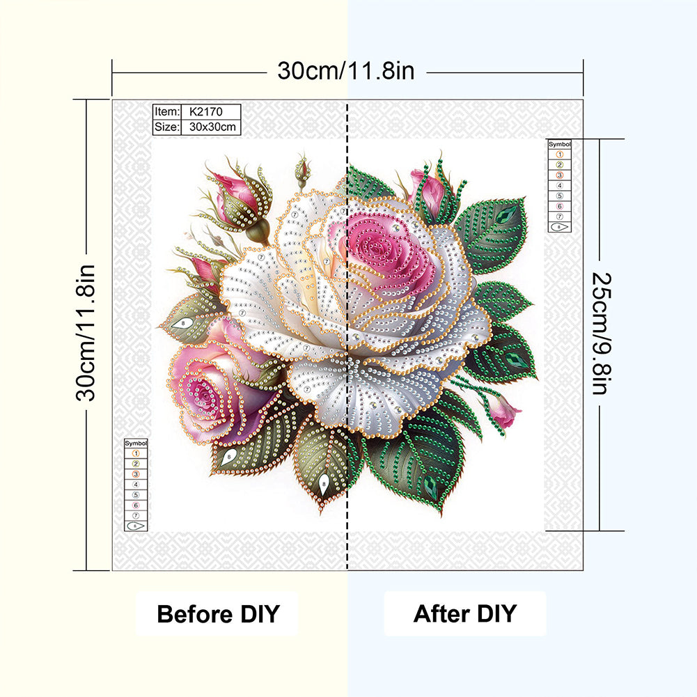 Flower - Special Shaped Drill Diamond Painting 30*30CM
