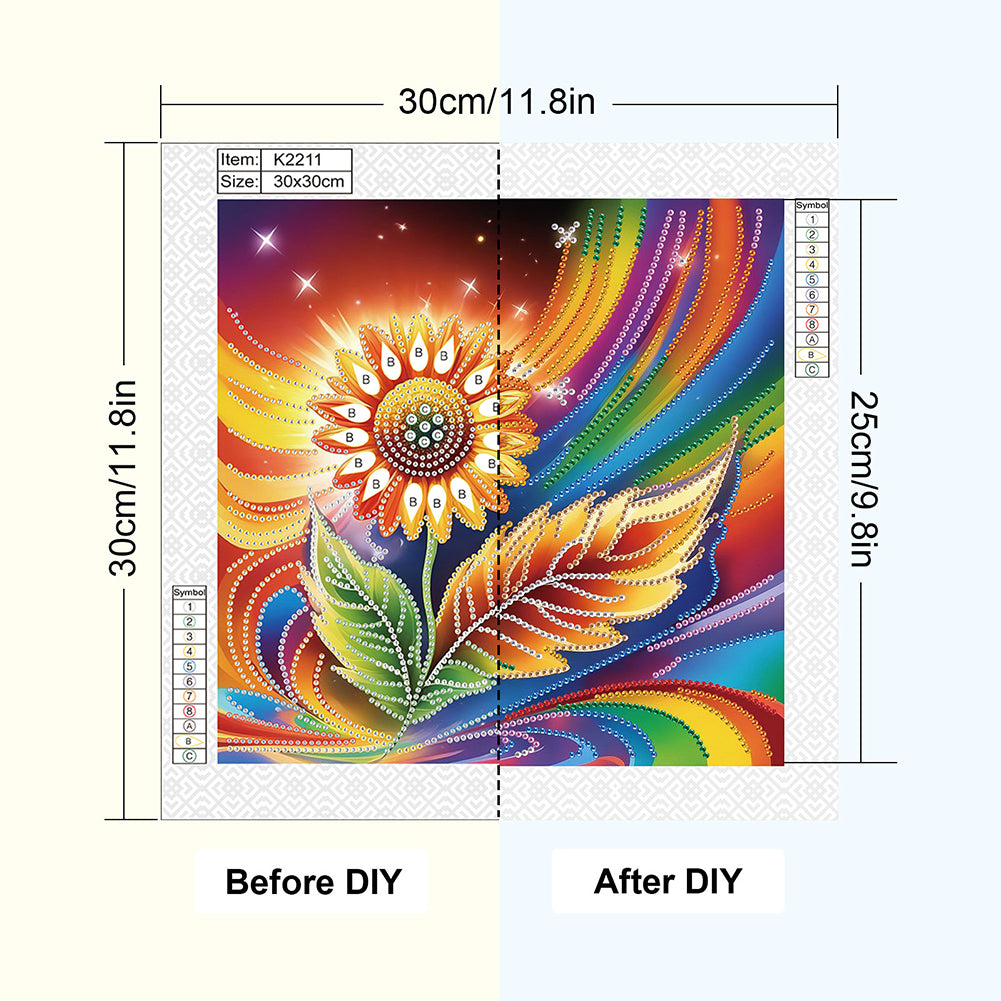 Flower - Special Shaped Drill Diamond Painting 30*30CM