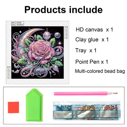 Flower - Special Shaped Drill Diamond Painting 30*30CM