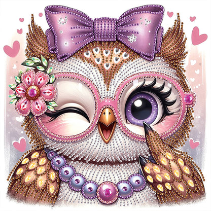 Cartoon Owl - Special Shaped Drill Diamond Painting 30*30CM