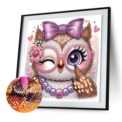 Cartoon Owl - Special Shaped Drill Diamond Painting 30*30CM